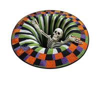 Christmas 3D Vortex Optical illusion Round Rug, Halloween 3d Door Mat with Depth Pattern, Funny Santa Claus Round Floor Carpet, Nonslip Floor Mat Holiday Deco for Porch Entryway Living Room (A,60cm)