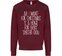 Christmas A Home For Every Shelter Dog Uomo Sweatshirt Jumper