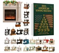 Christmas Advent 2025 - Sewing Machine 24 Day Acrylic Countdown Calendar | 2D Acrylic Holiday Decor for Quilters Crafters Textile Artists Home Office Mantel Wall Living Room Bedroom