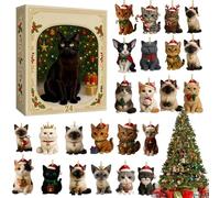 Christmas Advent, 24 giorni Kitten Ornaments Christmas Countdown Advent, Acrylic Home Decor For Wreaths Tree December Holiday Shelf Door Window Car Living Room Bedroom Kids Teens