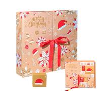 Christmas Advent Box - Fillable Holiday Countdown Case | Handmade Paper Desktop Organizer for Party Favors Chocolates and Small, 33,5 x 30,5 x 8 cm Festive Home Decor For Shelves and Tables