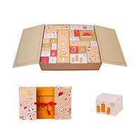 Christmas Advent Box - Fillable Holiday Countdown Case | Handmade Paper Desktop Organizer for Party Favors Chocolates and Small, 33,5 x 30,5 x 8 cm Festive Home Decor For Shelves and Tables