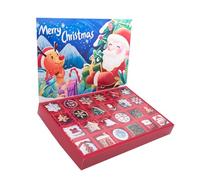 Christmas Advent Boxes Empty - 24-Day Refillable Countdown Box, Candy Or Gift Holders With Clear Day Indentations | Kids Party Favors, Holiday DIY Calendar, Birthday, Christmas Decorat