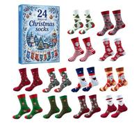 Christmas Advent Calendar - 12 Pairs Cotton Mid-Calf Stockings