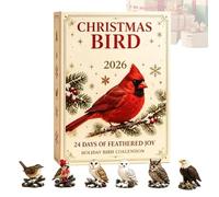 Christmas Advent Calendar - 24 Day Realistic Acrylic Bird Decorations