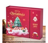 Christmas Advènt Çalendar Box - DIY 12-Grid Craft | Kids Countdown | Empty Decorative Cardboard Kit, Self-Assemble Required, 12-Compartment Favor Box, for Holiday Surprise & Small Gift Storage