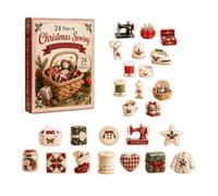 Christmas Advent Calendars 2026, 2D Flat Acrylic Sewing Theme Ornaments