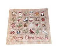 Christmas Advent Calendars Cross-Stitching Kit, Festive 25 Days Countdown Embroidery Kit for Beginners, Christmas Cross Stitching Decoration Craft Kits