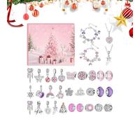 Christmas Advent Charm Bracelet Kit, 2025 Holiday Calendar Jewelry Set, Daily Surprise Gift for Girls Teens Women, Collectible Countdown Party Favor Accessory, 1 Set