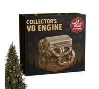 Christmas Advent Countdown - 2d Acrylic Advent Decoration, 24-Day Christmas Engine Ornaments, Fun Daily Surprise for Car, Acrylic Build with Festive, Holiday Countdown Decor, Home Decor for Home, Dad