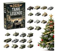 Christmas Advent Countdown, 2D Acrylic Tank Ornament, Tank Themed Calendar | 24 Tank Figures Calendar For Adults Families Collectors Christmas Holiday Party Desk Offices Home