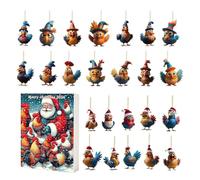 Christmas Advent Ornament, 24 Days Rooster Countdown Calendar