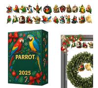 Christmas Advent Toy 2025-2025 Countdown Calendar Small Parrot Ornament,2D Flat Acrylic Parrot Ornament | Pendant Decoration For Men Women Girls Youth Teens Wife Husband Son Daughter Family