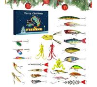 Christmas Advent Toy - Fishing Christmas Calendar | Fishing Lure Countdown Calendars | 24 Days Fishîng Bait Countdown Calendar | Home Decor for Men Boyfriend Son Uncle Grandfather Husband Neighbor