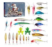 Christmas Advent Toy Home Décor - 24 Days Fishing Bait Countdown Calendar