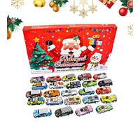 Christmas Advents Calendar, Toy Car Countdown Set, 0.78in Educational Vehicle Toys, 24 Pull Back Cars, Fun Learning Activity for Toddler, Teen, Girl, Birthday, Classroom Use