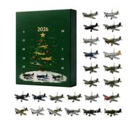 Christmas Aircraft Calender - Airplane Acrylic Ornament | 2D Flat 24 Day Countdown Decoration, 2D Acrylic Aircraft Home Display for History Enthusiasts Kids Adults Home Apartment