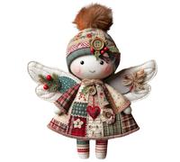 Christmas Angel Doll Kit - Cute Rustic Handmade Ornament Craft Set for Holiday Tree Decoration, DIY Angel Art Kit for Beginners Adults Kids Beginners Handicraft Lovers, and Festive Home Decor