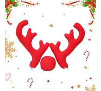 Christmas Antler Car Decorations - Reindeer Antlers, Car Deer Reindeer Antlers | Car Reindeer Antlers, Nose Car Costume Kit for Xmas Decoration Festival Gift with Jingle Bells, Car Decoration