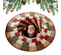 Christmas Area Rug, 3D Illusion Santa Claus Carpet, Holiday Themed Carpet, Christmas Rugs for Living Room Decor, Bedroom, Kitchen, Apartment, Offices, Parties Decorations, 39.37 Inch