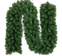 - Christmas Artificial Pine Wreath Garland, Green Pine Garland Xmas Decorations 8.9ft/2.7M