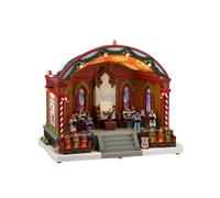 LEMAX Edificio in movimento con luci led e musica "Christmas at the Park Pavilion" in resina H24.5 x 28 x 18.2 cm