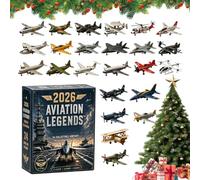 Christmas Aviation Calendar, 24 Days Countdown, 2D Acrylic Aviation Collect | 2D Acrylic Aviation Collectibles for Kids Adults Home Office Living Room Bedroom Desk Bookshelf Mantel