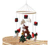 Christmas Baby Mobile - Decorazioni per cupo di vivaio, ornamenti per feste in feltro | Adorabili renne e set di alberi, giocattoli morbidi fatti a mano, appeso da pareti festive, per prese p