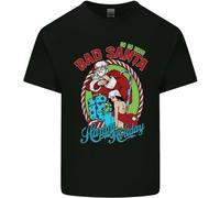 Christmas Bad Santa T-Shirt Uomo Cotone Maniche Corte Graphic Print
