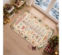 Christmas Baking Ricetta Citazione Runner Tappeto 2x3 | Tappeto da comodino a tema natalizio, stampa di ricette vintage, decorazione stagionale per la cucina