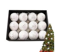 Christmas Ball Ornaments - 12 Piece Vintage Hangable Winter Holiday Decor