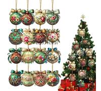 Christmas Ball Ornaments,18 Pieces Festival Decor Wooden Charm - Christmas Ball For Family Garden Banister Pathway Porch Stair Outdoor Garland Fireplace Window Party Home