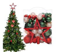 Christmas Ball Ornaments, Decorative Hangable Ball Set for Holiday Display, 50pcs Shatterproof Pendants with Festive Colors, Classic Seasonal Decor for Party, Home, Gathering, Festival
