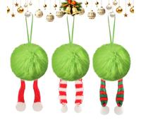 Christmas Ball, Plush Holiday Ornament, Weather-Resistant Soft 2.4 Inch Sphere, Decorative Accessory for Garden, Stair, Fireplace Banister, Christmas Tree, Window, Outdoor Pathway, Tabletop Display