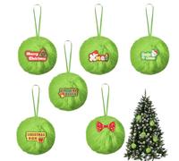 Christmas Ball, Plush Holiday Ornament, Weather-Resistant Soft 2.4 Inch Sphere, Decorative Accessory for Garden, Stair, Fireplace Banister, Christmas Tree, Window, Outdoor Pathway, Tabletop Display