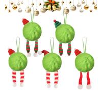 Christmas Ball, Plush Holiday Ornament, Weather-Resistant Soft 2.4 Inch Sphere, Decorative Accessory for Garden, Stair, Fireplace Banister, Christmas Tree, Window, Outdoor Pathway, Tabletop Display