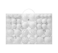 Christmas Balls for Tree - 100 Pieces White Balls Pendants | Holydat Tree Globes, Christmas Ornaments Set, Sparkling Holiday Tools for Home Dinner School Shopping Mall Wedding Family Gathering