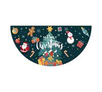Christmas Banner - Half Fan Shaped Bunting Flag, Waterproof Outdoor Decor, Bright Festive Colors, Easy Hanging Design, Seasonal Door Wall Fireplace Decoration for Party Yard Garden