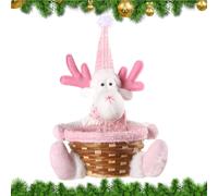 Christmas Basket - Santa Claus Snowman Elk Gnome Doll Party Favor Baskets | Christmas Candy Baskets Decorative | Holiday Containers for Treats Cookie Fruits Snacks Stocking Stuffers Classroom