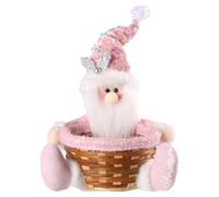 Christmas Basket - Santa Claus Snowman Elk Gnome Doll Party Favor Baskets | Christmas Candy Baskets Decorative | Holiday Containers for Treats Cookie Fruits Snacks Stocking Stuffers Classroom