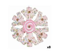 Christmas bauble Krist+ White Pink Snowflakes 17 x 6 x 17 cm (8 Units)