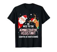 Christmas Be Nice To The Administrative Assistant Santa Maglietta