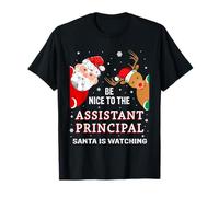 Christmas Be Nice To The Assistant Principal Santa Maglietta