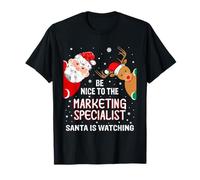Christmas Be Nice To The Marketing Specialist Santa Maglietta