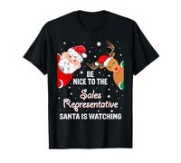 Christmas Be Nice To The Sales Representative Santa Maglietta