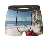 (Christmas Beach) Boxer Uomo Trunks Elasticizzati Uomo Pantaloncini Boxer Comodi Intimo Maschile per L'Uso Quotidiano Sportivi M