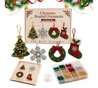 Christmas Beaded Handmade Snowflake Wreath Home Decor | Beading Kits | Beading Charm Arts & Crafts DIY Kits For Beginner Home Office Dorm Living Room Window Tree Wall Women Men