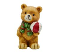 Christmas Bear Figurines | Cute Rustic Vintage Hand-painted Resin Sculpture