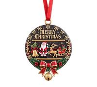Christmas Bell Decoration Series, Xmas Keepsake Pendant, Christmas Bow Ornament Handcrafted Metal DIY Hanging Craft Collectables for Xmas Trees Home Party Party Gifts (B)