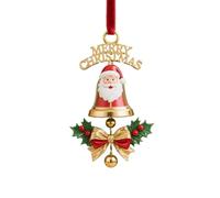 Christmas Bell Decoration Series, Xmas Keepsake Pendant, Christmas Bow Ornament Handcrafted Metal DIY Hanging Craft Collectables for Xmas Trees Home Party Party Gifts (F)